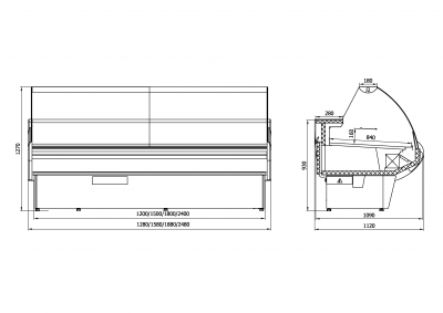 Витрина холодильная Интэко-мастер НЕМИГА STANDART 150 ВСн (закрытое основание) на сайте Белторгхолод