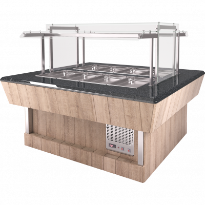 Мармит вторых блюд (шведский стол сдвоенный) Refettorio RM42S2 (каменная столешница) (на 6 GN 1/1) на сайте Белторгхолод