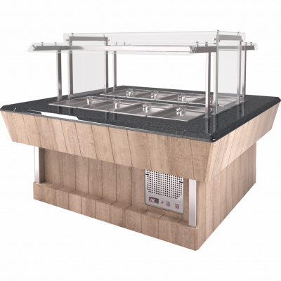 Мармит вторых блюд (шведский стол сдвоенный) Refettorio RM43S2 (каменная столешница) (на 8 GN 1/1) на сайте Белторгхолод