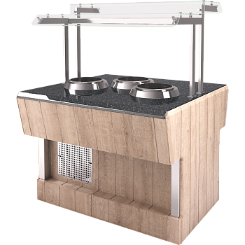  Мармит первых блюд (шведский стол островной) Refettorio RM43SD (каменная столешница) 4 супницы на сайте Белторгхолод