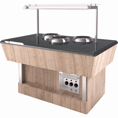 Мармит первых блюд (шведский стол пристенный) Refettorio RM43SDP (каменная столешница) 4 супницы на сайте Белторгхолод