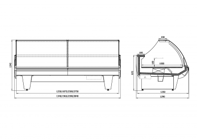 Витрина холодильная Интэко-мастер НЕМИГА LUX 250 ВСн на сайте Белторгхолод