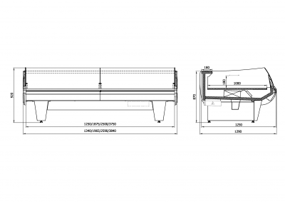 Витрина холодильная Интэко-мастер НЕМИГА EXTRA 375 ВС (низкое стекло) на сайте Белторгхолод