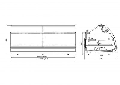 Витрина холодильная Интэко-мастер НЕМИГА EXTRA 375 ВВ(К) на сайте Белторгхолод