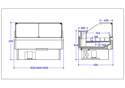 Витрина тепловая Интэко-мастер НЕМИГА CUBE 180 ВВ(Т) на сайте Белторгхолод