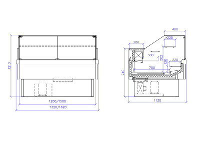 Витрина холодильная Интэко-мастер НЕМИГА CUBE 120 ВВ(K) на сайте Белторгхолод