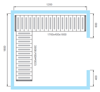  Комплект стеллажей Polair для КХН-6,61 - Вар.1 (3 яруса) на сайте Белторгхолод