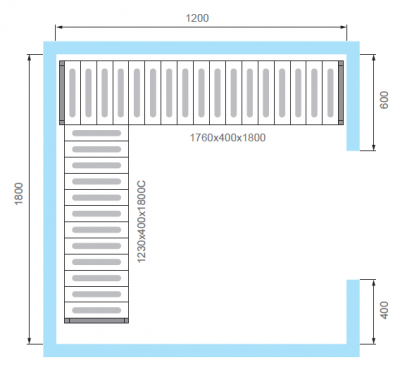 Комплект стеллажей Polair для КХН-6,61 - Вар.1 (3 яруса) на сайте Белторгхолод