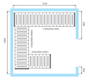  Комплект стеллажей Polair для КХН-6,61 - Вар.2 (3 яруса) на сайте Белторгхолод