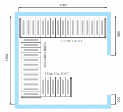 Комплект стеллажей Polair для КХН-6,61 - Вар.2 (3 яруса) на сайте Белторгхолод