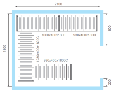 Комплект стеллажей Polair для КХН-7,71 - Вар.2 (3 яруса) на сайте Белторгхолод