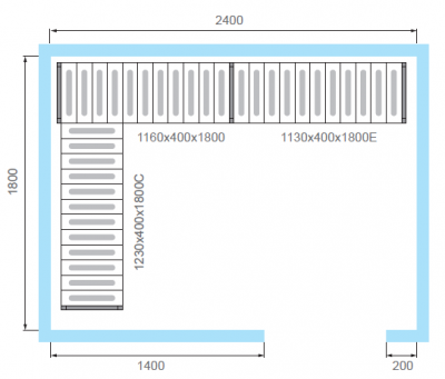 Комплект стеллажей Polair для КХН-8,81 - Вар.1 (3 яруса) на сайте Белторгхолод