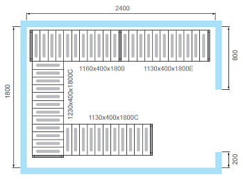  Комплект стеллажей Polair для КХН-8,81 - Вар.2 (3 яруса) на сайте Белторгхолод