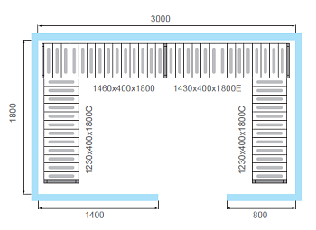  Комплект стеллажей Polair для КХН-11,02 - Вар.2 (3 яруса) на сайте Белторгхолод