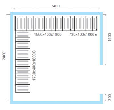 Комплект стеллажей Polair для КХН-11,75 - Вар.1 (3 яруса) на сайте Белторгхолод