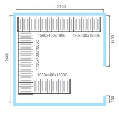 Комплект стеллажей Polair для КХН-11,75 - Вар.2 (3 яруса) на сайте Белторгхолод