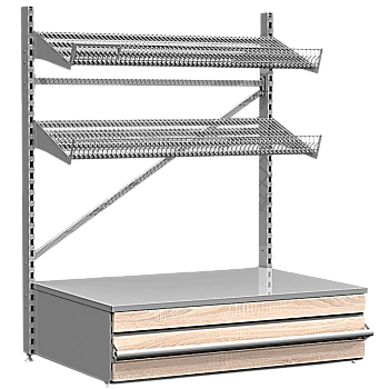  Фруктово-овощной модуль пристенный с декоративной панелью ЛДСП Stahler Garden H=1600 L=1200 G=800 (N-AA 31161280) на сайте Белторгхолод