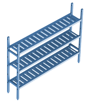  Базовая секция. 3 яруса (решетчатая полка) 400х660х600 мм на сайте Белторгхолод