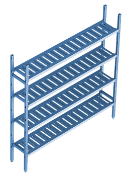  Базовая секция. 4 яруса (решетчатая полка) 400х1060х1000 мм на сайте Белторгхолод