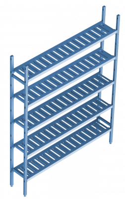 Базовая секция. 5 ярусов (решетчатая полка) 400х1560х1500 мм на сайте Белторгхолод