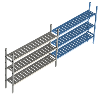  Дополнительная линейная секция. 3 яруса (решетчатая полка) 400х1030х1000 мм на сайте Белторгхолод
