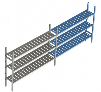 Дополнительная линейная секция. 3 яруса (решетчатая полка) 400х1530х1500 мм на сайте Белторгхолод