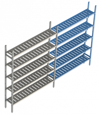 Дополнительная линейная секция. 5 ярусов (решетчатая полка) 400х1230х1200 мм на сайте Белторгхолод