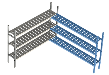  Дополнительная угловая секция. 3 яруса (решетчатая полка) 400х1030х1000 мм на сайте Белторгхолод
