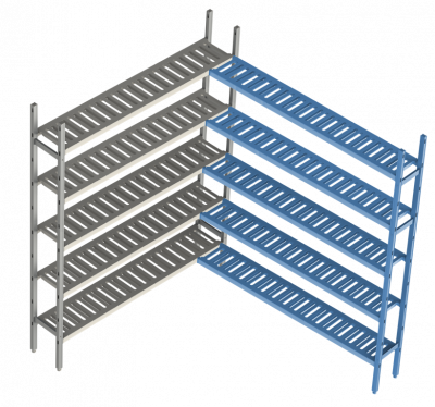Дополнительная угловая секция. 5 ярусов (решетчатая полка) 400х1030х1000 мм на сайте Белторгхолод