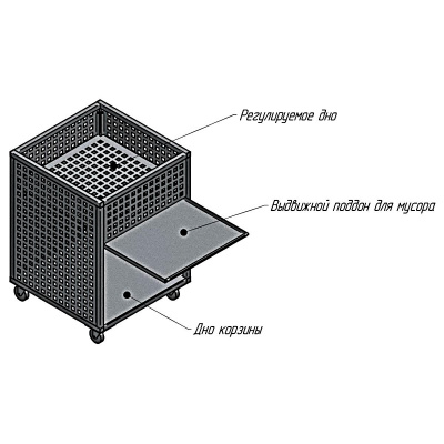 Контейнер для овощей с регулируемым дном Stahler Garden H=850 L=600 G=600 (N-KR 04751154) на сайте Белторгхолод