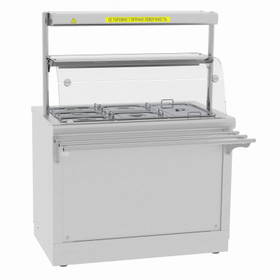 Мармит вторых блюд Abat ЭМК-70Х паровой, с подогреваемой полкой