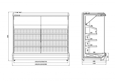 Витрина пристенная Интэко-мастер НЕМИГА П1 187 ВВ на сайте Белторгхолод
