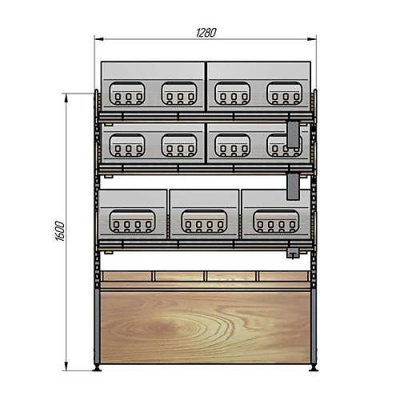 Стеллаж для выпечки с тумбой и люком для мусора Stahler (сборный) на сайте Белторгхолод