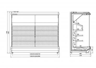 Витрина пристенная Интэко-мастер НЕМИГА П2 375 ВСн на сайте Белторгхолод