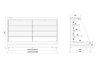Витрина пристенная Интэко-мастер НЕМИГА П 375 ВСн на сайте Белторгхолод