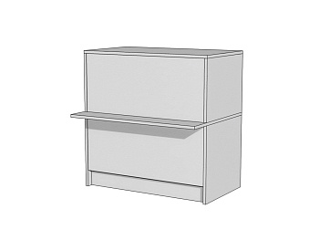  Прилавок кассовый Витрина Плюс с выдвижным ящиком Д2ПГ-900х500(650)х900 на сайте Белторгхолод