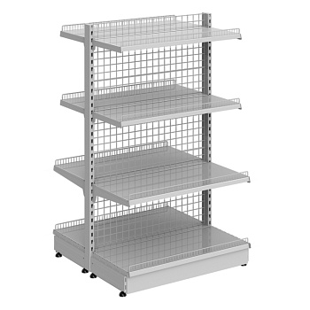  Стеллаж островной сетчатый (панель центральная), полки сплошные Stahler H=1650 L=1000 G=470 на сайте Белторгхолод
