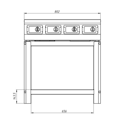 Плита индукционная Гриль Мастер Ф4ИП/800 (на подставке, пнс) (арт. 60002)
