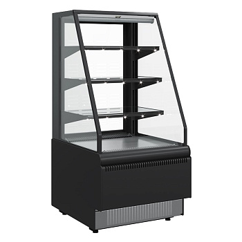 Витрина холодильная Carboma CUBE KC70 VM 1,3-2 STANDARD открытая скошенная боковина (версия 2.0) (9005)