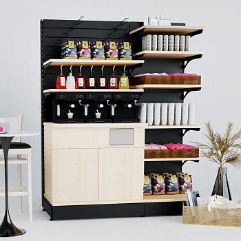  Кофе-модуль из ЛДСП на базовую полку с люком для отходов Stahler (T-LD 19012596) на сайте Белторгхолод