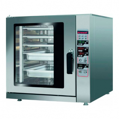 Пароконвектомат Kromet 6×GN1/1 с термозондом и ручным душем на сайте Белторгхолод